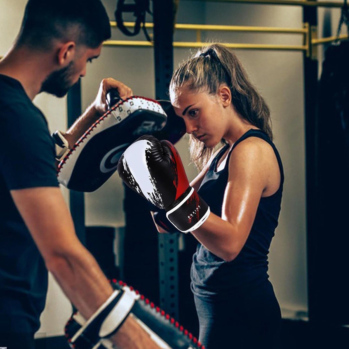 Boxhandschuhe das Professionelle strapazierfähig, für Erwachsene, Boxhandschuhe Boxertraining Für geeignet götäzer für und Schwarz Männer Frauen.,