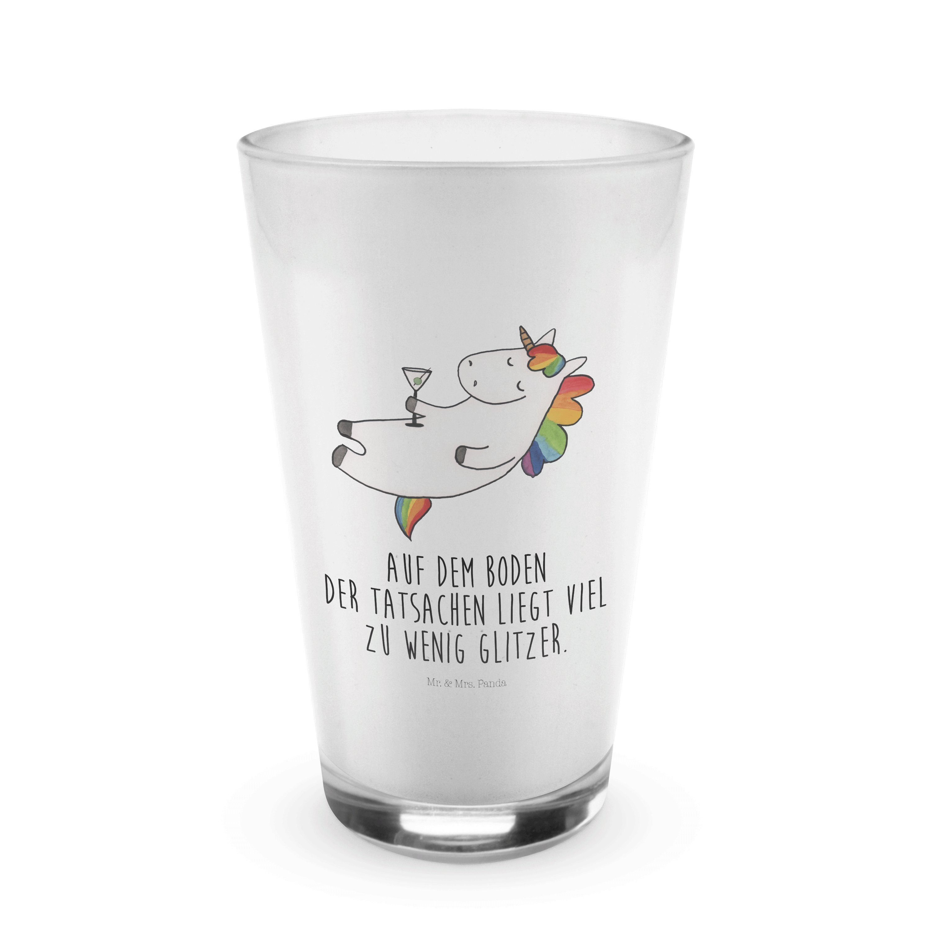 Mr. & Glas Einhorn Panda Premium Glas - Glas, Cocktail Macchiato, - Latte Transparent Geschenk, Mrs. Cap