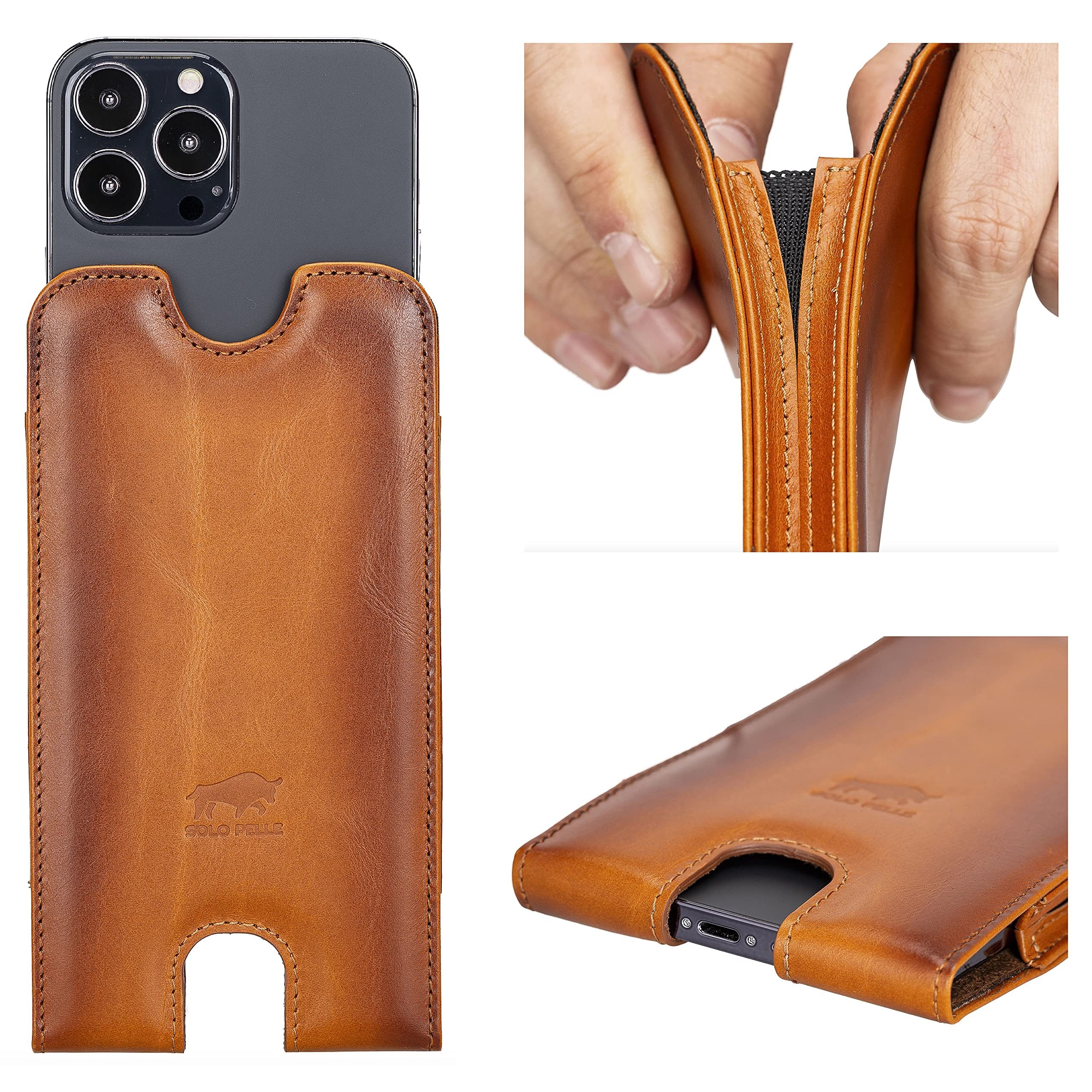 Solo Pelle Smartphonetasche Lederhülle für iPhone 12/12 Pro / 13/13 Pro bis 6.1 Zoll Stanford