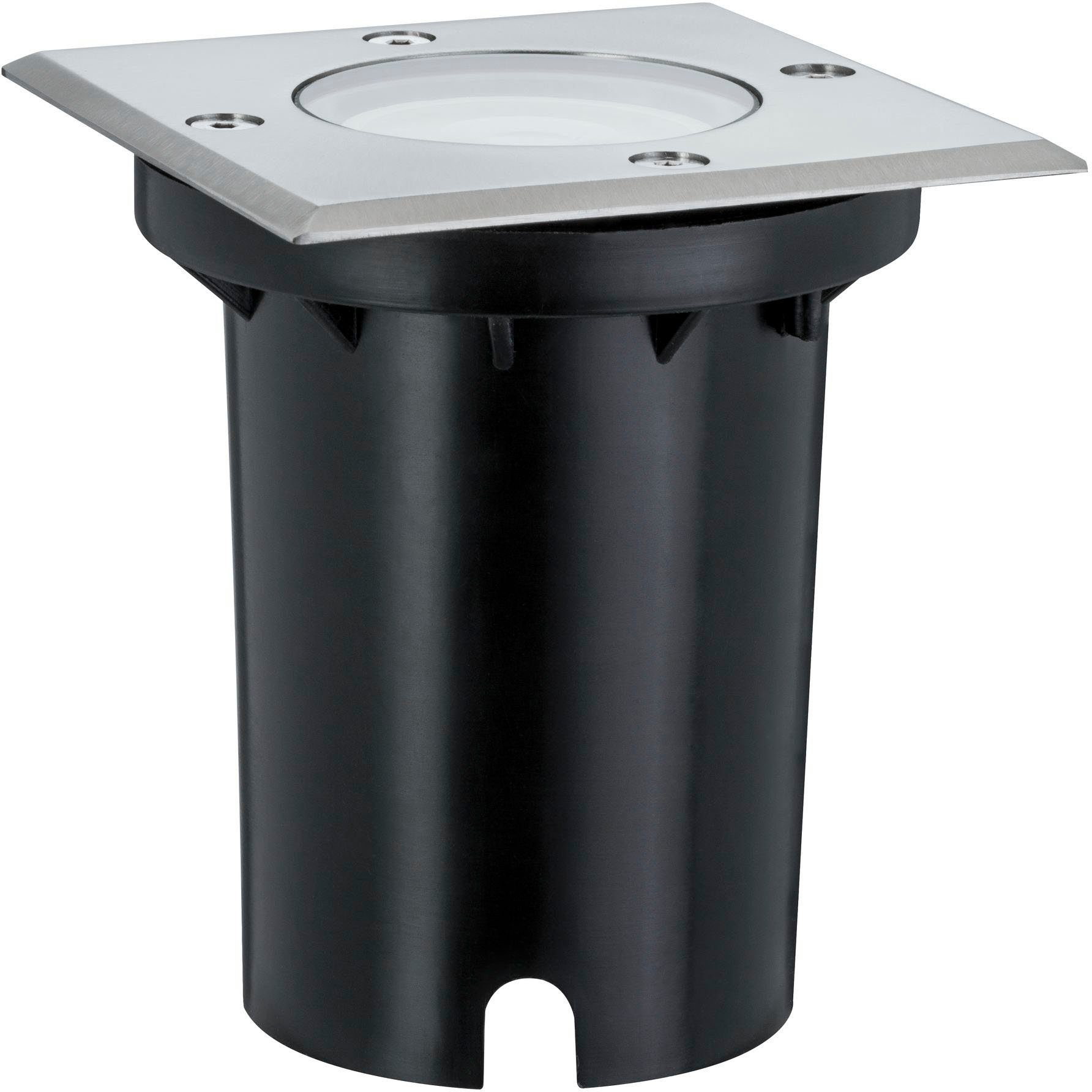 Paulmann LED Einbauleuchte Outdoor 230V Boden IP67 eckig GU10 3,5W 108x108mm Edelstahl/Metall, LED fest integriert, Warmweiß, GU10, IP67
