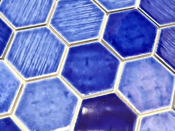 Mosani Mosaikfliesen Mosaikfliese Keramik Mosaik Hexagonal königsblau