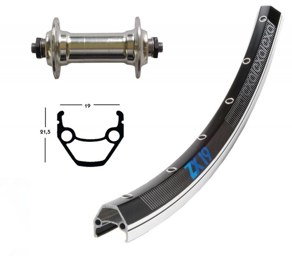 BikeParts Laufrad Bike-Parts Laufrad, Vorderrad 26x1.75 Zoll Alunabe silber Schnellspann