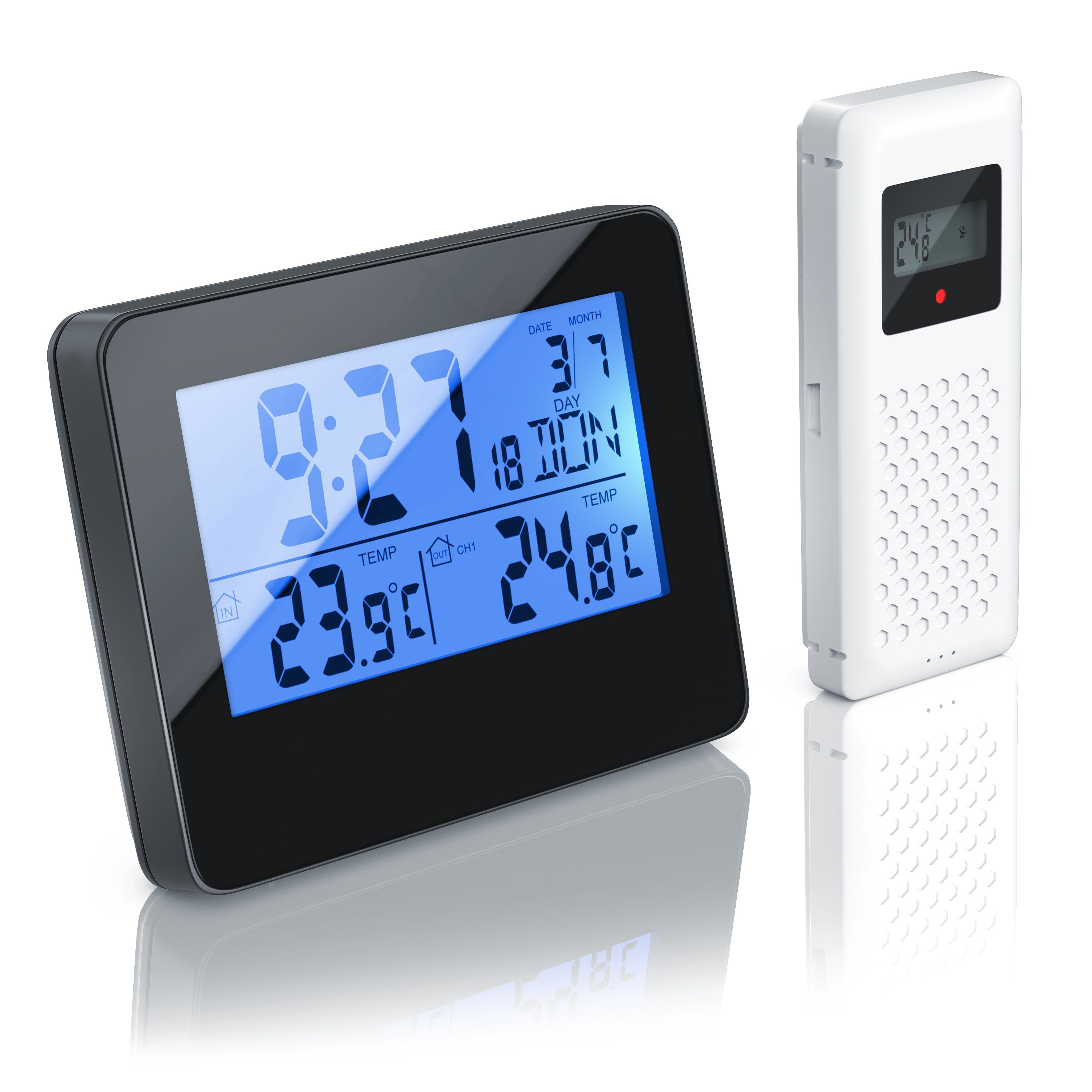 Temperatursensor Funkwetterstation Wetterstationen für WS-07 8-Kanal LCD Display 