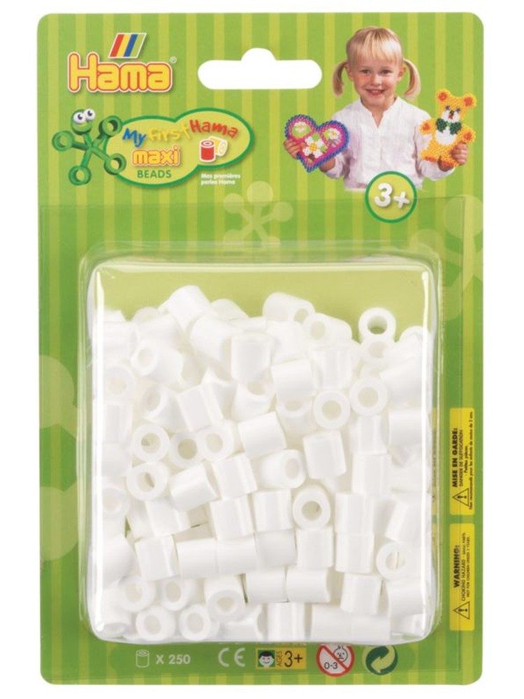 Hama Perlen Bügelperlen Maxi Bügelperlen Set für Kinder ab 3 Jahren bunt, (250-tlg), Wiederverwendbar