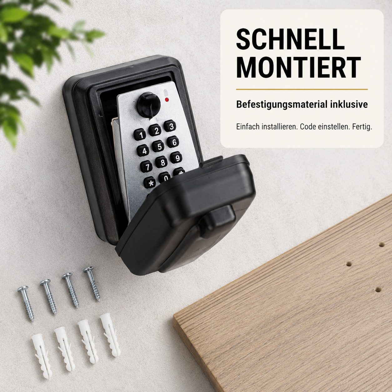 Luckice Schlüsseltresor Elektronischer Schlüsselkasten, Wandmontage‑Schlüsseltresor (Schlüsselkasten Wandmontage Schlüsseltresor außen Notschlüsselkasten, Schlü – Bild 4 von 5