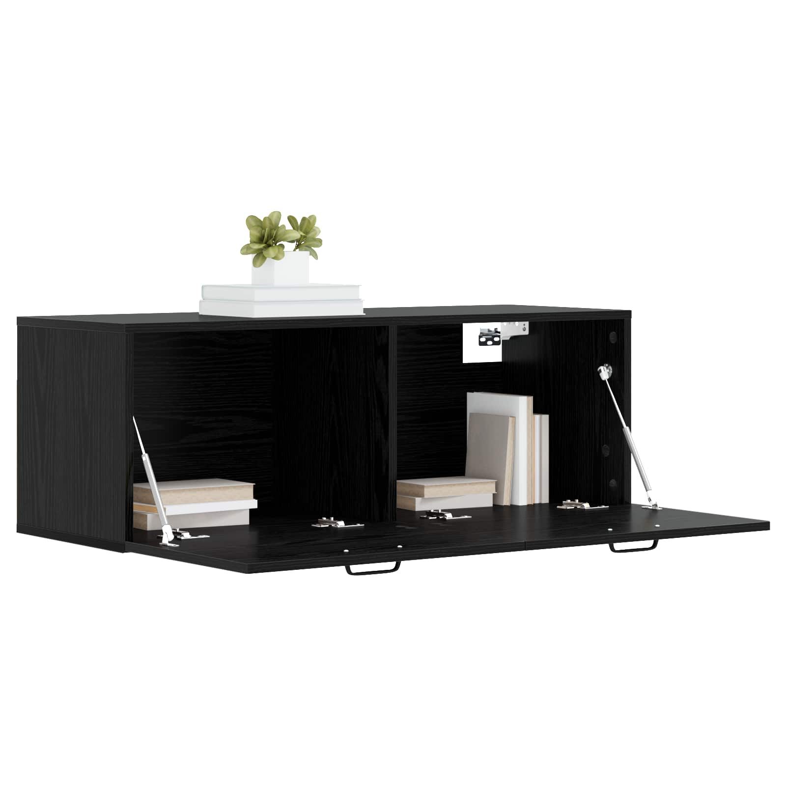 vidaXL Schranksystem Wandschrank Schwarz Eichen-Optik 100 x 36,5 x 35 cm (1-St)