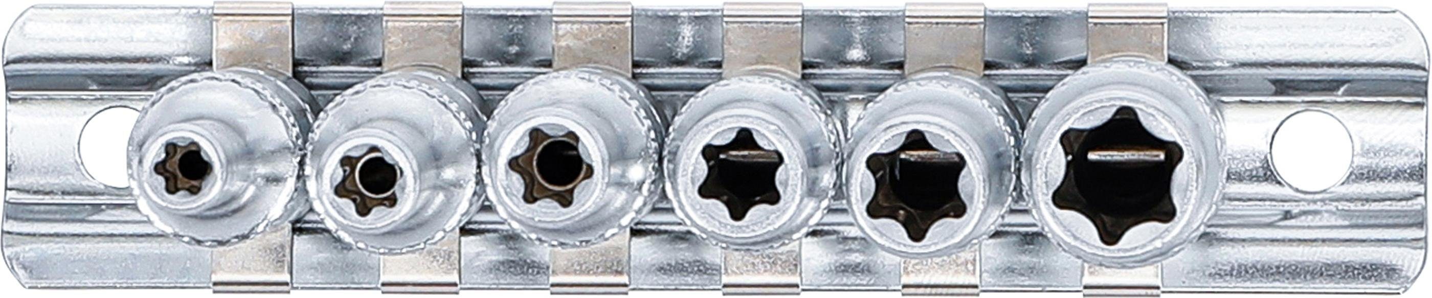 Steckschlüssel-Einsatz-Satz tief, 6-tlg. E10, 6,3 mm innenvierkant SW BGS Antrieb E-Profil, technic Steckschlüssel E4 - (1/4),
