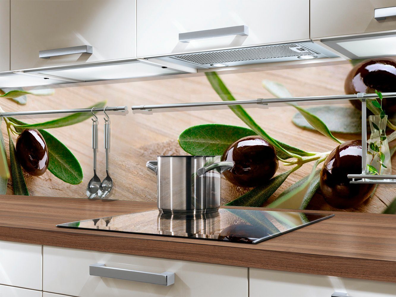 Rodnik Küchenrückwand Olivenzweige, robuste Kunststoff Platte Monolith in  PREMIUM Qualität, glänzend
