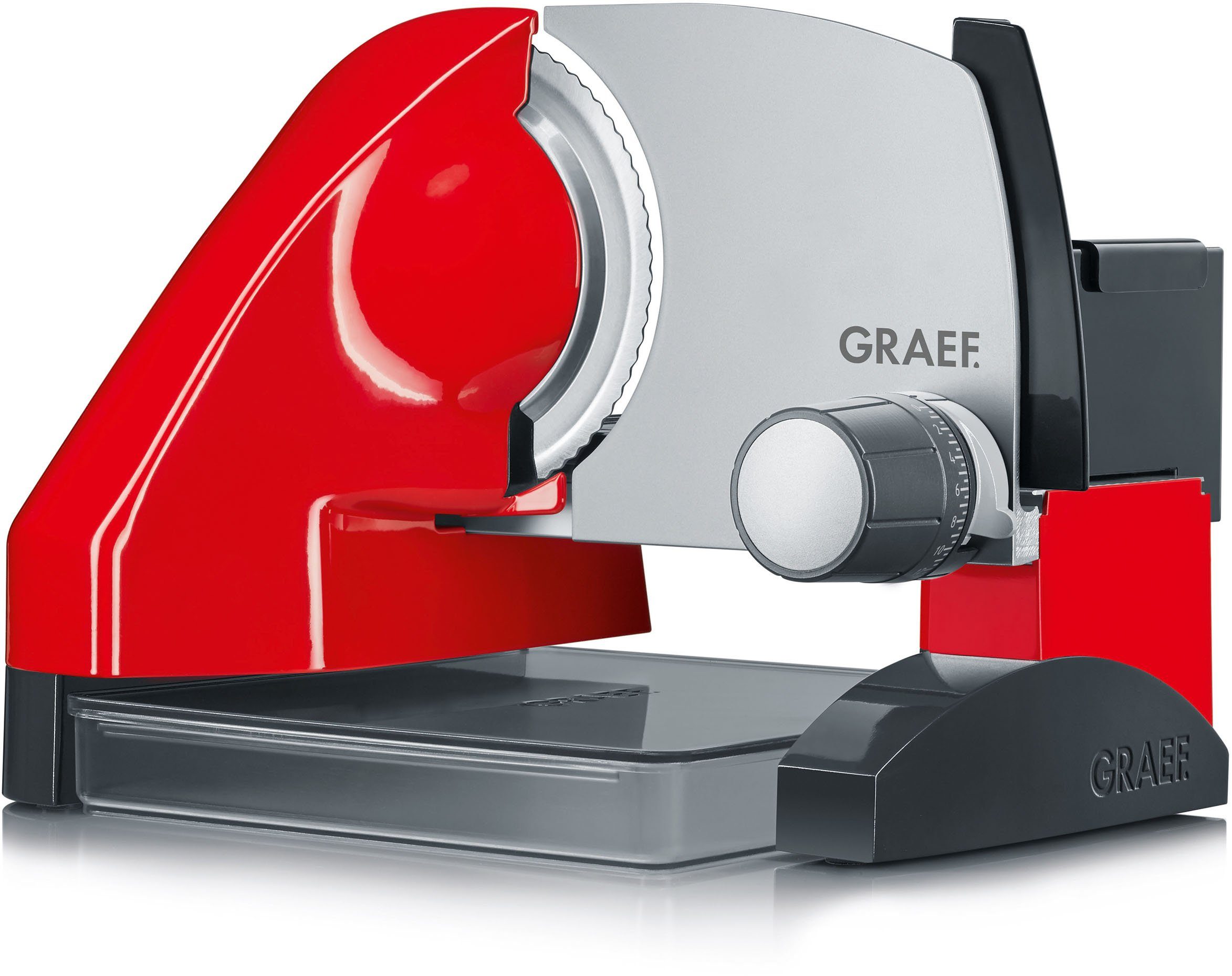 Graef Allesschneider SlicedKitchen S 50003, 170 W, inkl. Aufbewahrungsbox & MiniSlice-Aufsatz, rot