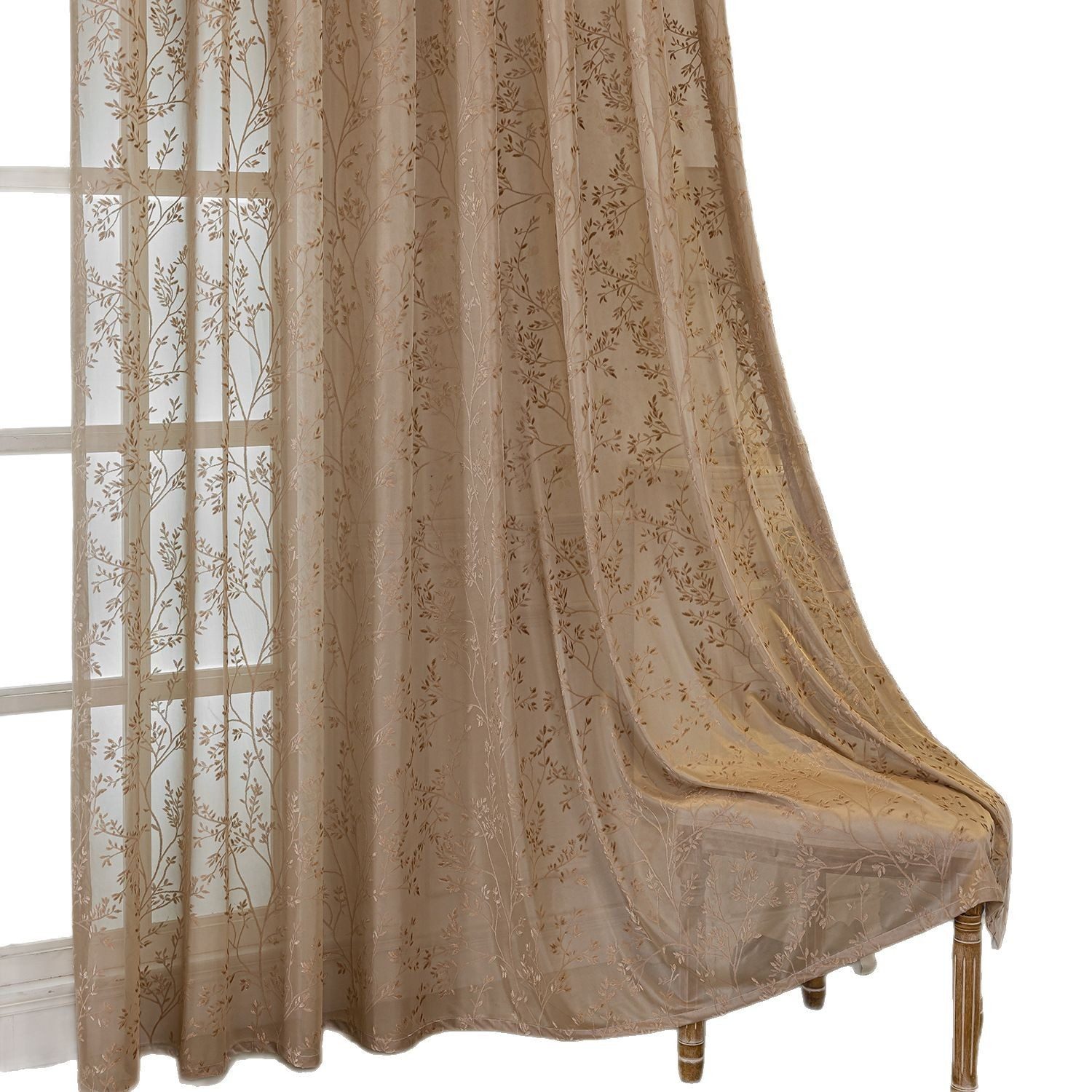 Agger Gardine Spitze Voile Gardinen,Jacquard-Vorhänge mit Metallösen 1 Artikel (1 St), Geeignet für Wohnzimmer/Schlafzimmer: Transparente Schiebegardinen