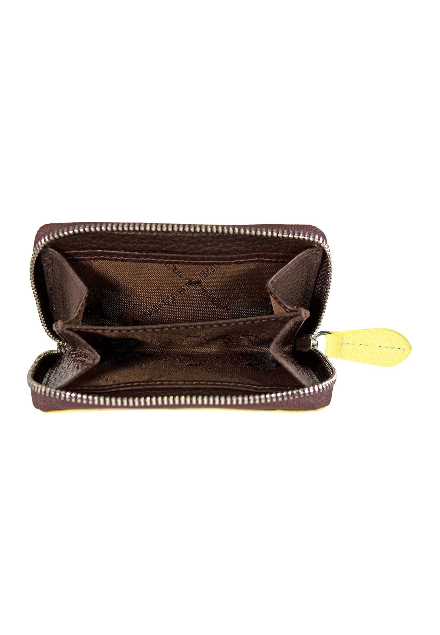 Braun mit braun-gelb ELIN, RFID-Schutz Geldbörse Büffel