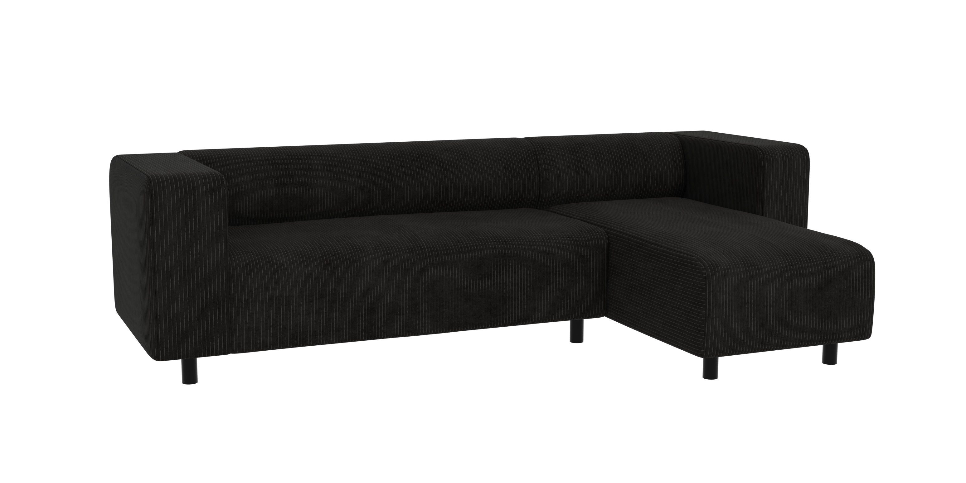 S-Style Möbel Ecksofa Gustav mit Ottomane aus Cord-Stoff mit bequemem Sitz, günstig online kaufen