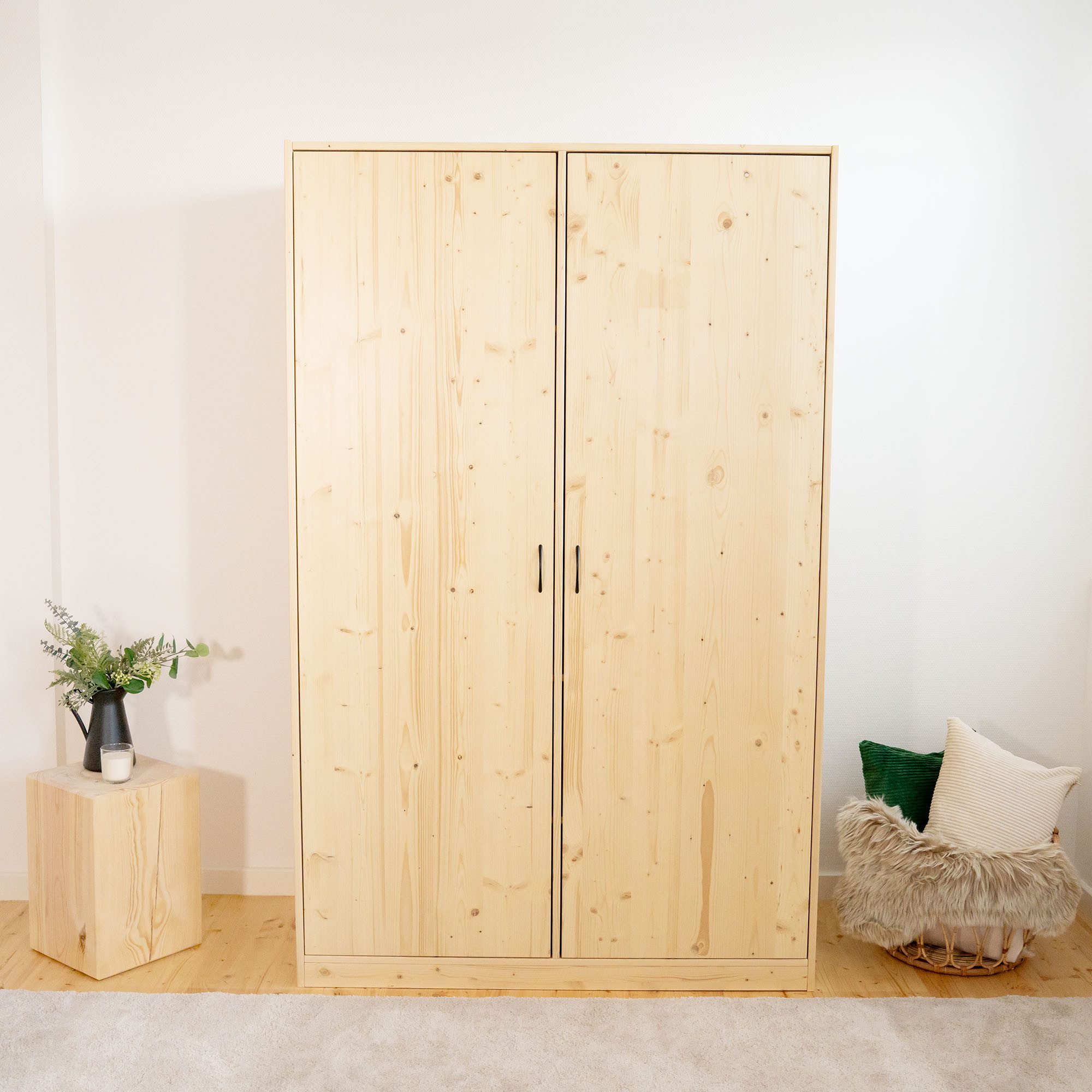 WOMONY Kleiderschrank Kleiderschrank / Schrank / mit 2 Türen, 125 x 59 x 198 cm – Bild 3 von 5
