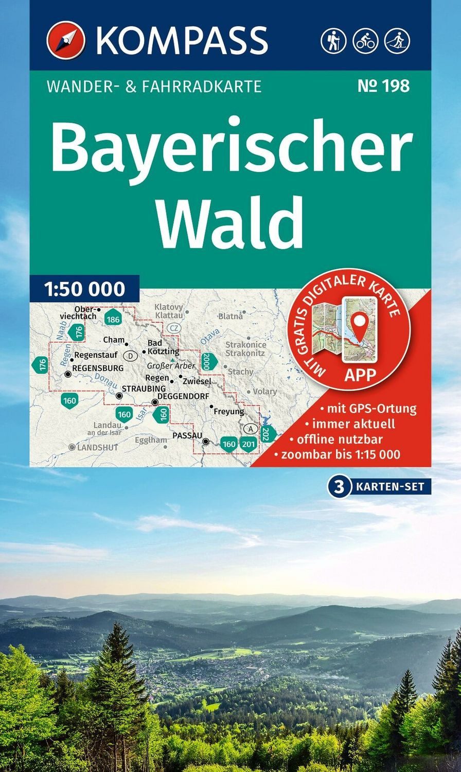 KOMPASS Wanderkarten-Set 198 Bayerischer Wald