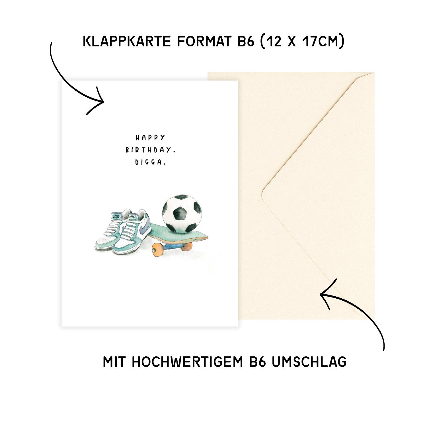 heaven+paper Geburtstagskarten Geburtstagskarte Digga mit DIN B6 mit Umschlag, hochwertig, Hergestellt in Deutschland