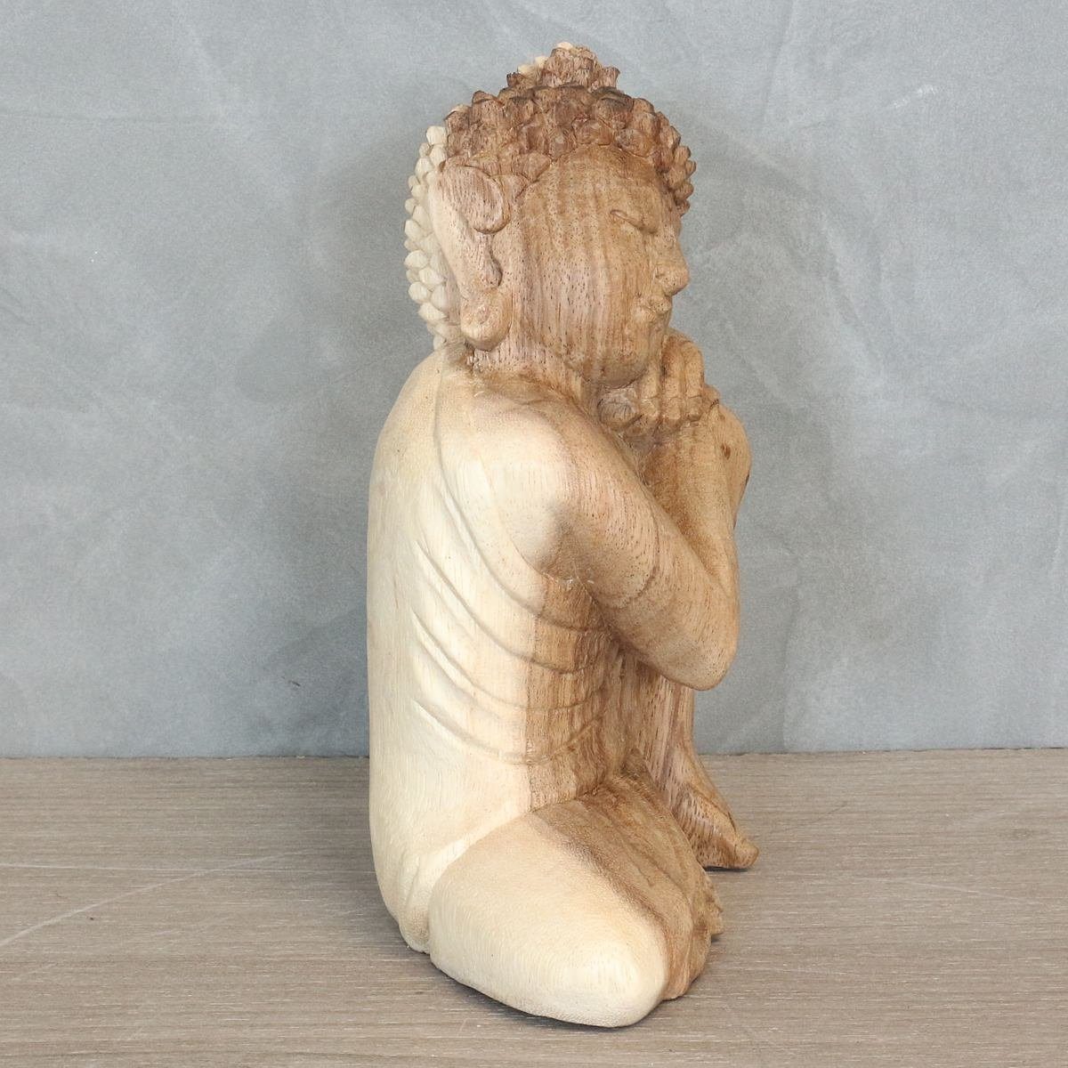 cm klein Buddha 20 Ursprungsland Oriental Holzfigur Dekofigur Sitzender Natur Herstellung Handarbeit traditionelle Galerie (1 im in St),