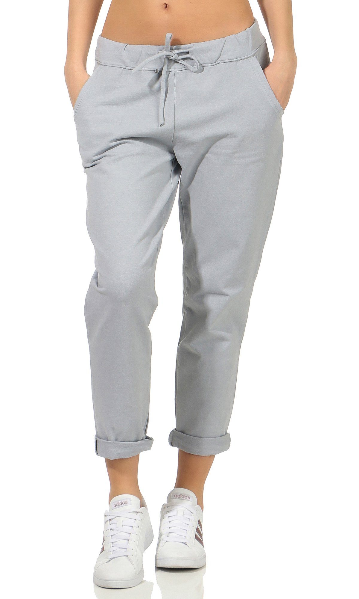 CLEO STYLE Jogginghose Damen Jogginghose 15 Hellgrau One Size 36-40 günstig online kaufen
