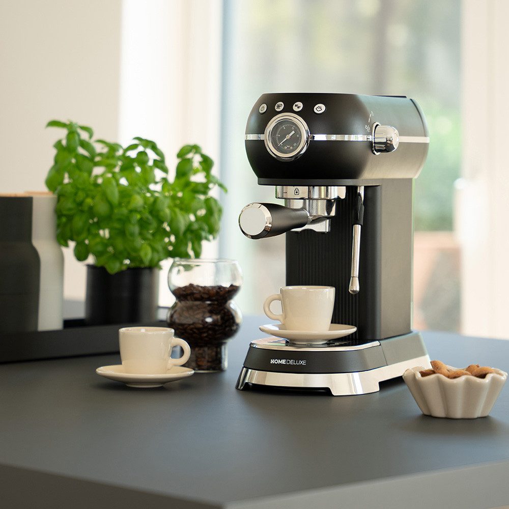 HOME DELUXE Siebträgermaschine EXQUISITE, 15 Bar, inkl. Milchschaumdüse, Kaffeemaschine, Espressomaschine