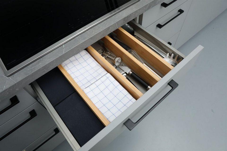 Terra Home Schubladeneinsatz Terra Home Schubladentrenner groß  Ordnungssystem Bambus 4er Pack Groß (4 er Set)
