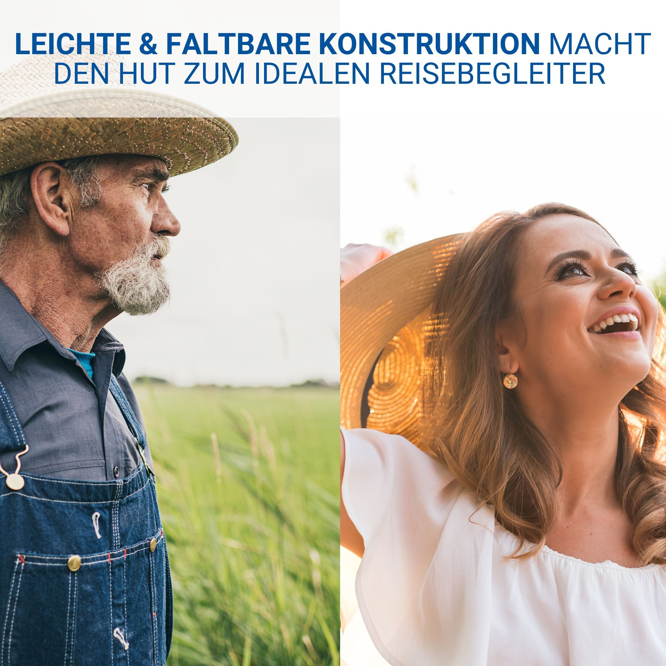elasto Schirmmütze Sommerhut KUBA Sonnenhut Damen & Herren aus Seegras