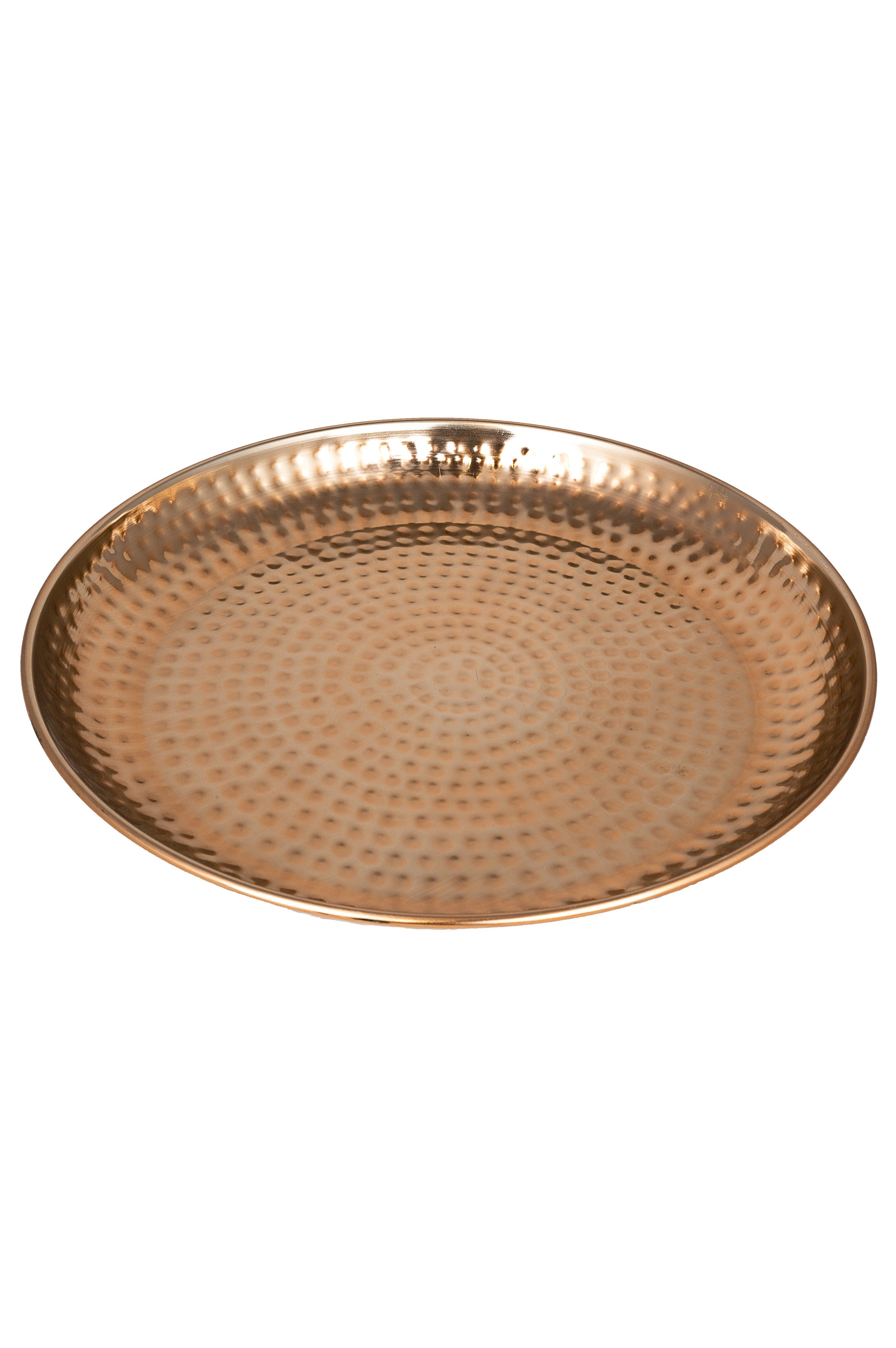 Dekotablett Orientalisches Tablett Schale aus Metall Mia 40cm Kupfer
