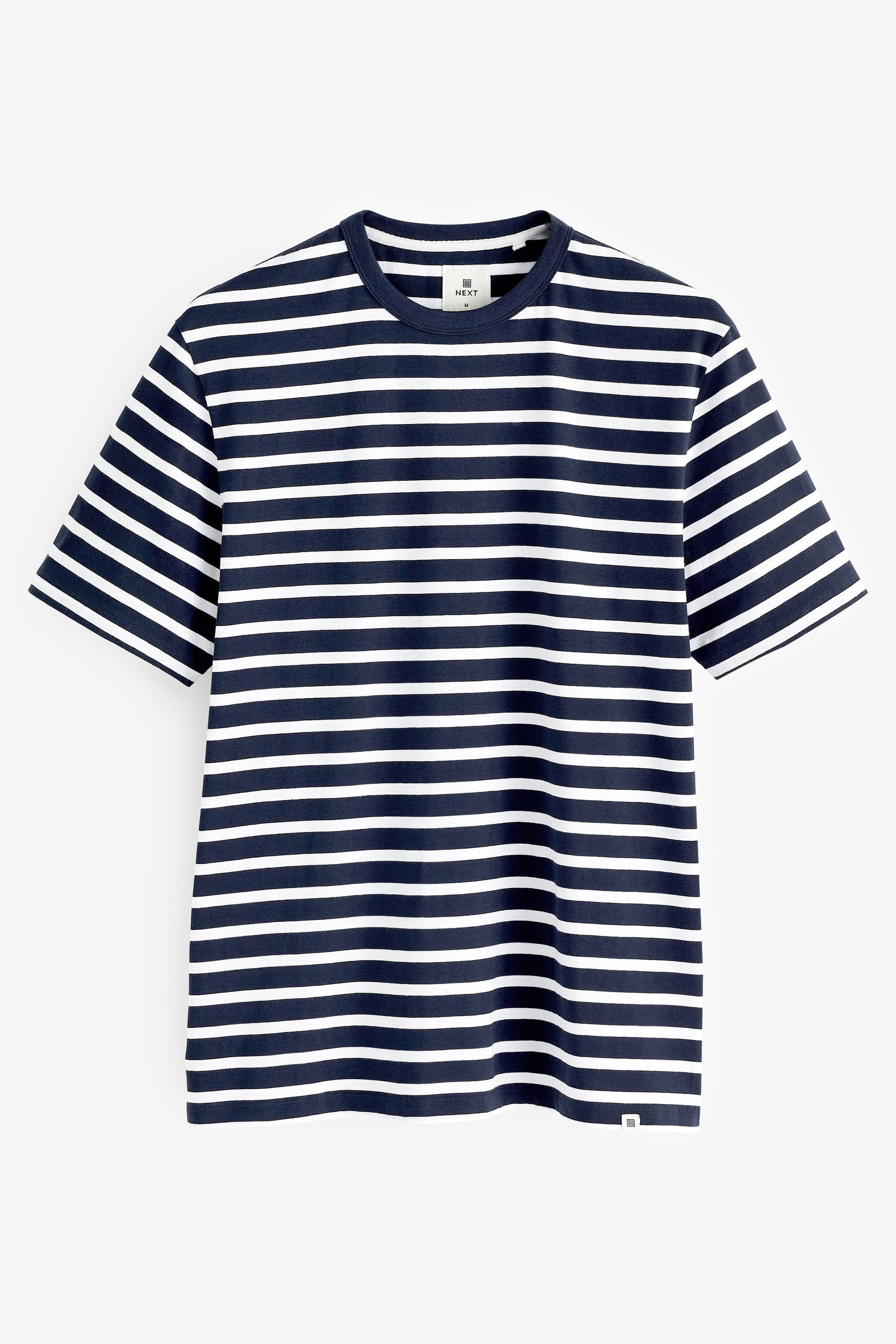 Next T-Shirt Gestreiftes T-Shirt (1-tlg) Navy Blue