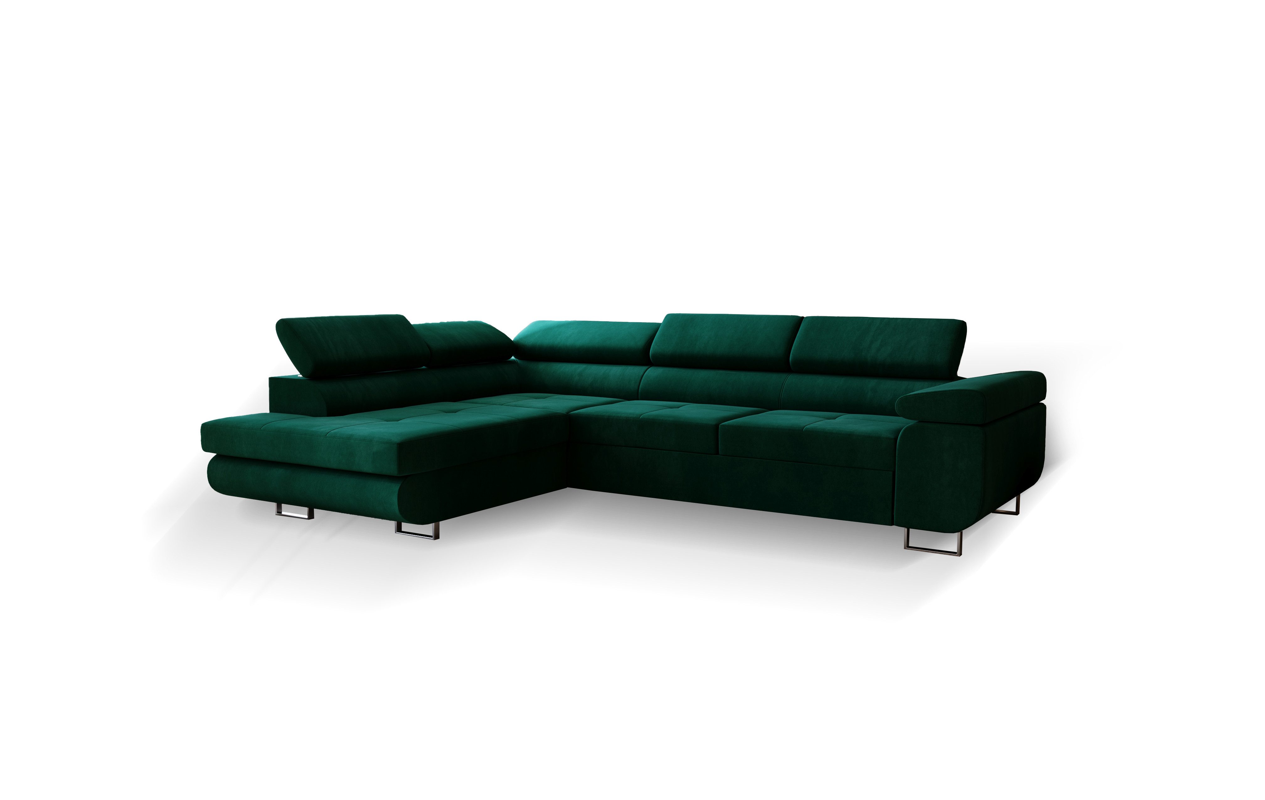 Goldstoff Ecksofa mit Schlaffunktion - Designersofa, Sofa mit Bettfunktion günstig online kaufen