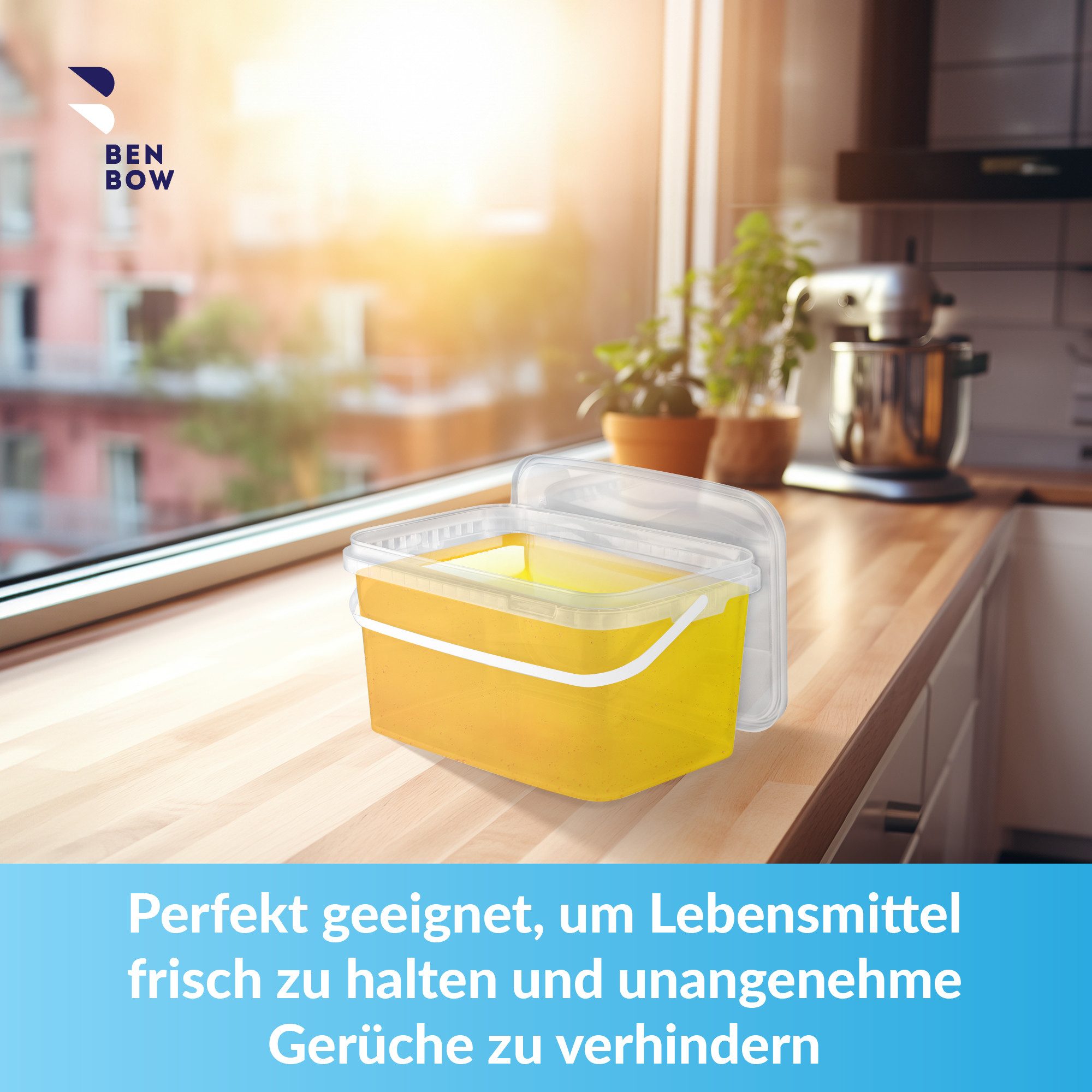 BENBOW Aufbewahrungssystem Rechteckiger Eimer mit Deckel 5l transparent - lebensmittelecht - leer, Polypropylen - Lebensmittelecht, Geschmacksneutral, Auslaufsicher, (1-tlg., PZH-, BRC- und DIN-ISO-zertifiziert), für Lebensmittel, Farben, Chemikalien