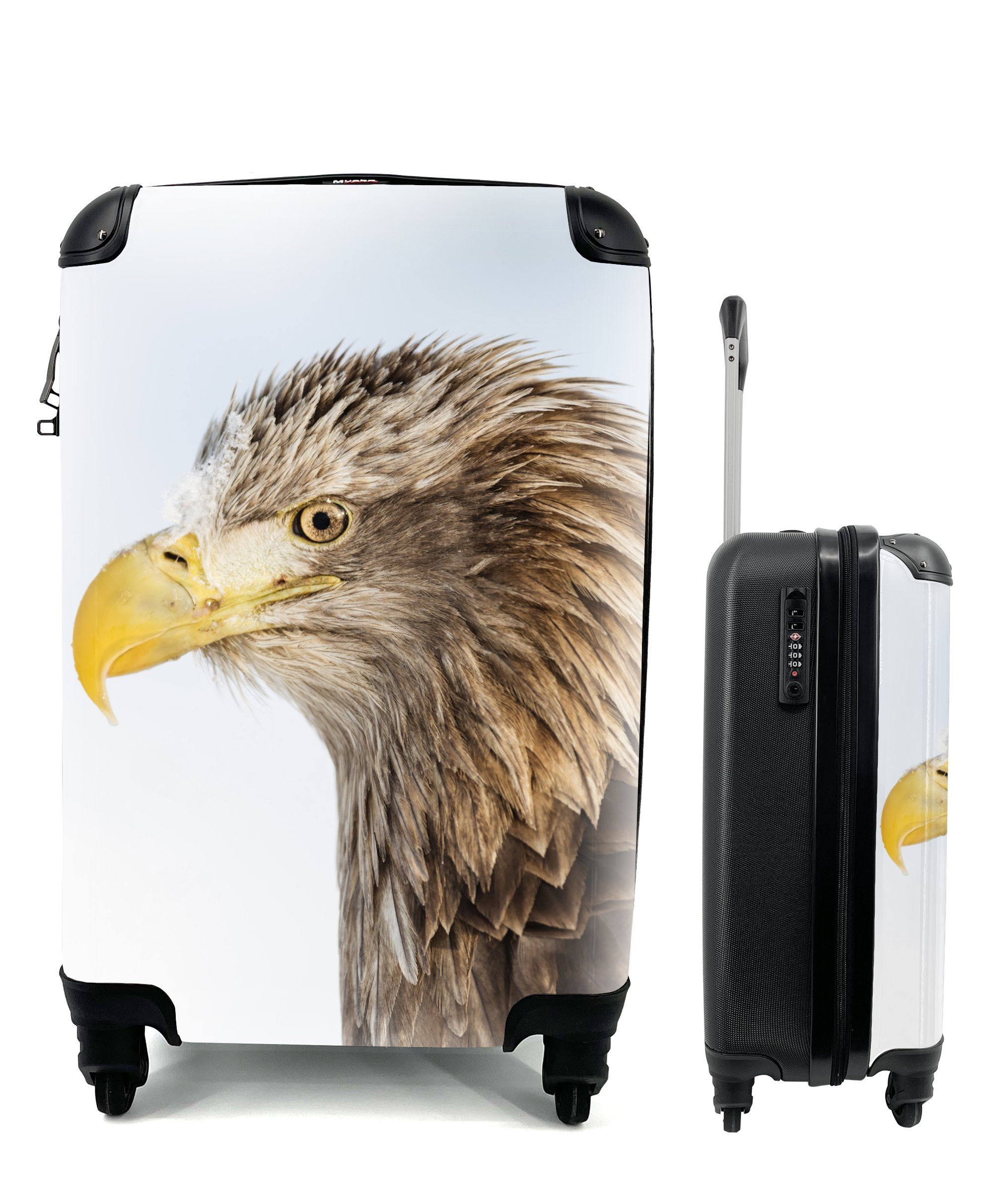MuchoWow Reisetasche - - Handgepäckkoffer der 4 Rollen, - rollen, für In Ferien, Nähe mit Reisekoffer Natur, Profil Vogel Trolley, Adler Handgepäck -