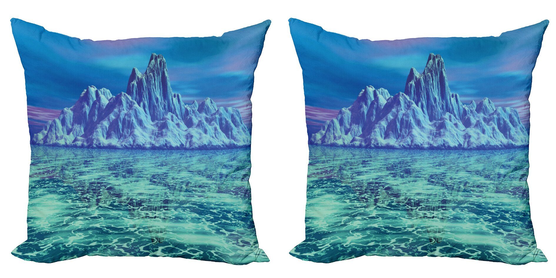 Kissenbezüge Modern Accent Doppelseitiger Digitaldruck, Abakuhaus (2 Stück), Ice Berg Arktische Landschaft Szene