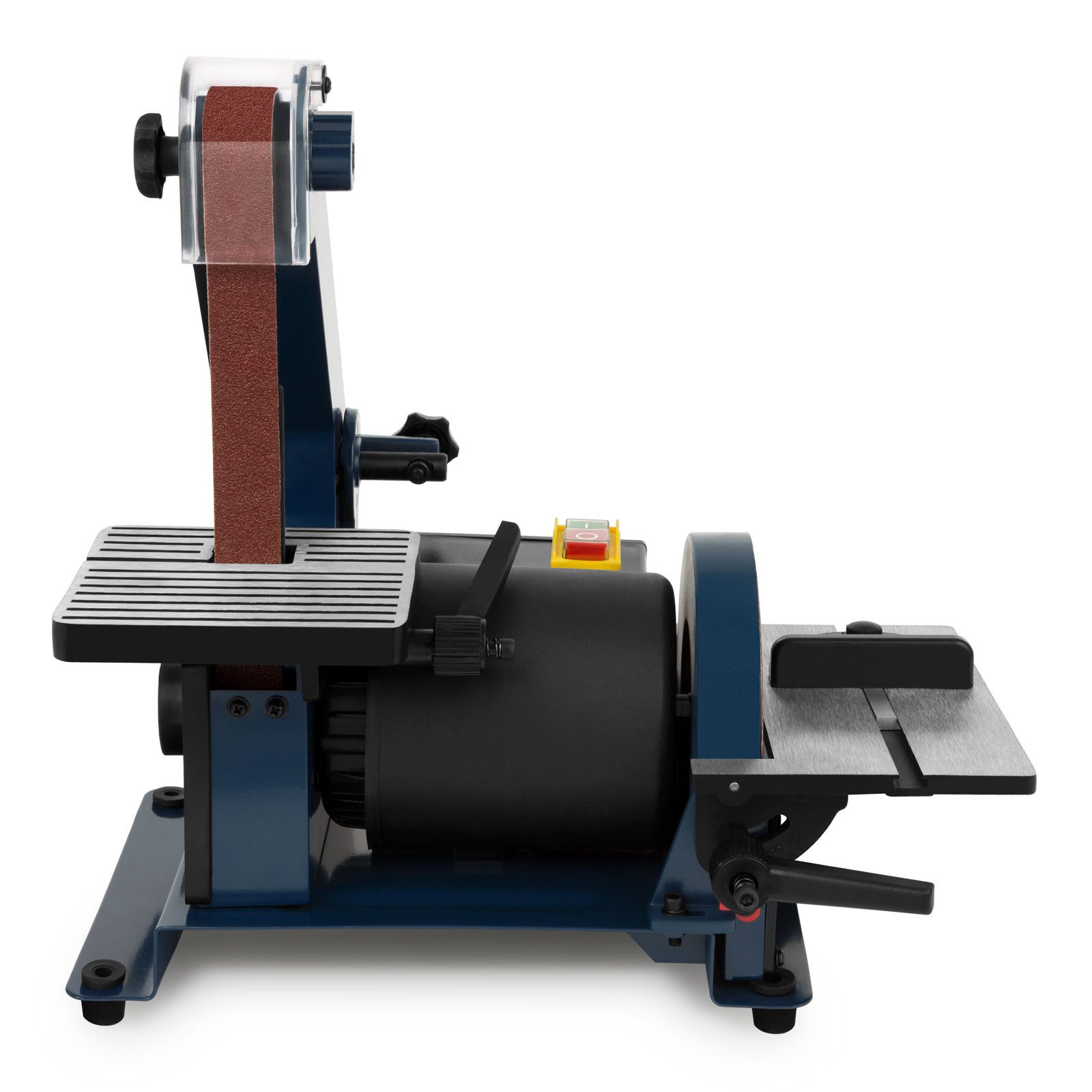 EBERTH Tellerschleifmaschine Bandschleifmaschine Bandschleifer Tellerschleifer Elektrisch 300W, Verstellbare Werkzeugauflage, Verstellbares Schleifband