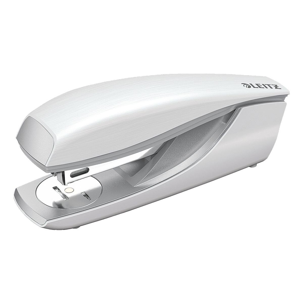 LEITZ Heftgerät 5562 NeXXt Style, gebürstete Oberfläche, mit integriertem Entklammerer weiß