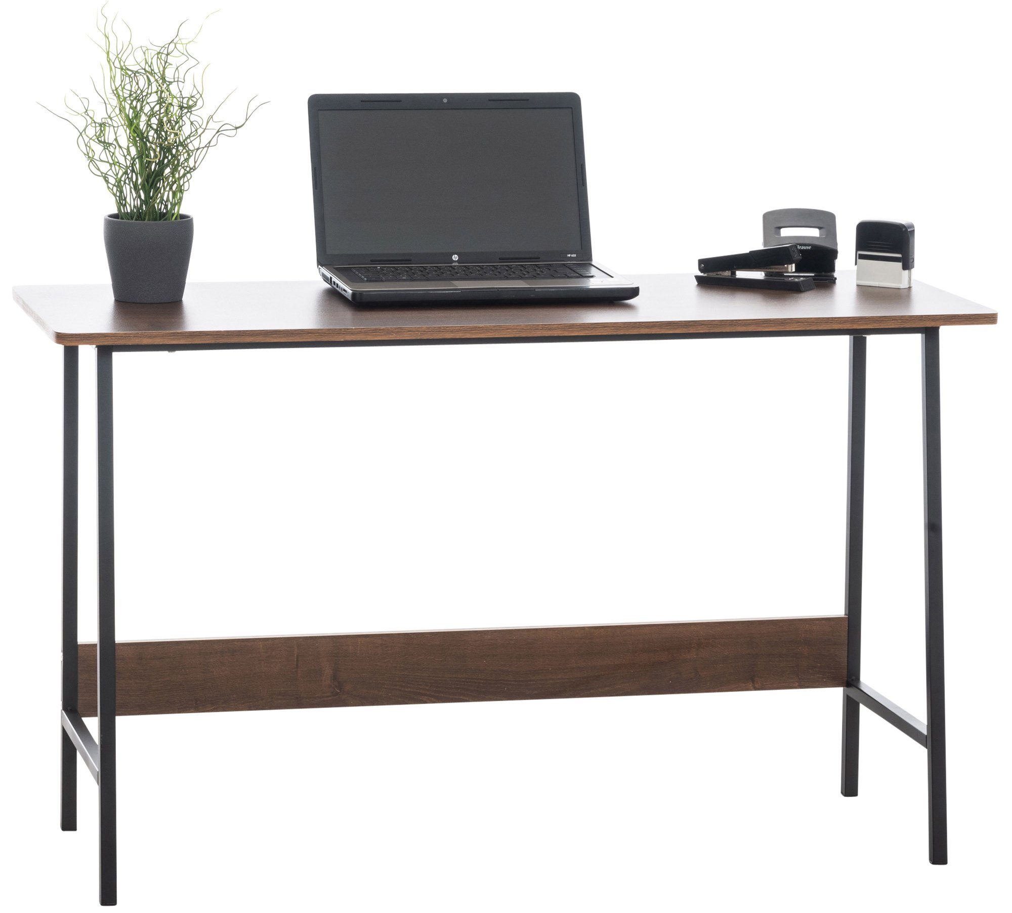 Schreibtisch CLP Industrie-Design, walnuss/schwarz montierbar leicht Wilmington,