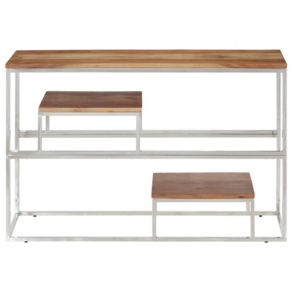 vidaXL Konsolentisch Konsolentisch Silbern Edelstahl und Massivholz (1-St)