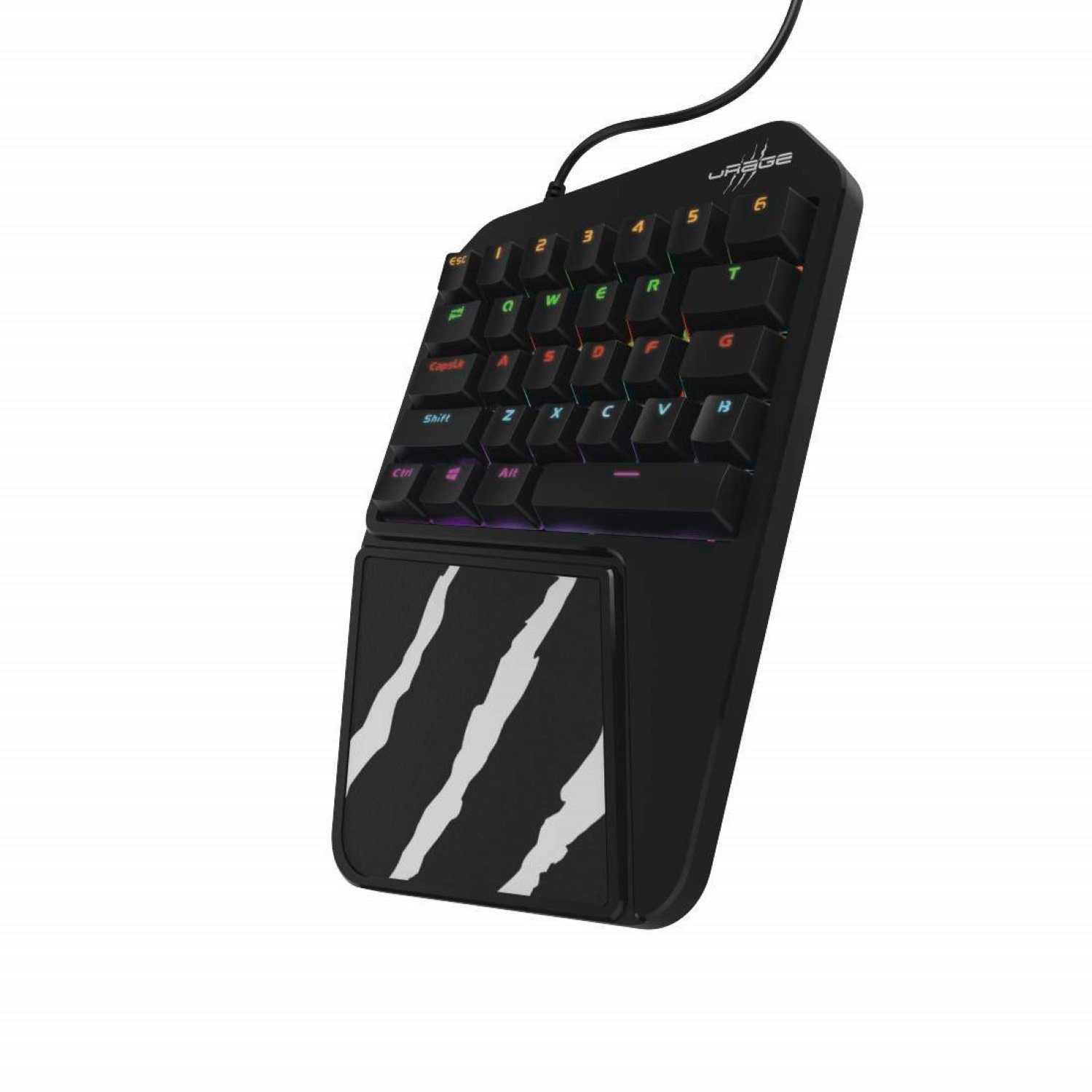 uRage Mobile Gaming Keypad 3rgo 1H Einhand-Tastatur Mäuse (RGB LED Beleuchtung Mechanisch Keyboard, Anti-Ghosting, N-Key Rollover)