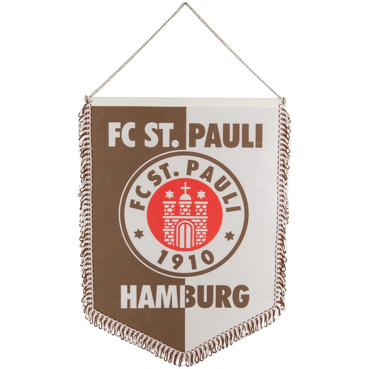 FC St. Pauli Flagge FC St. Pauli - Wimpel Logo Präsent Groß - braun-weiß