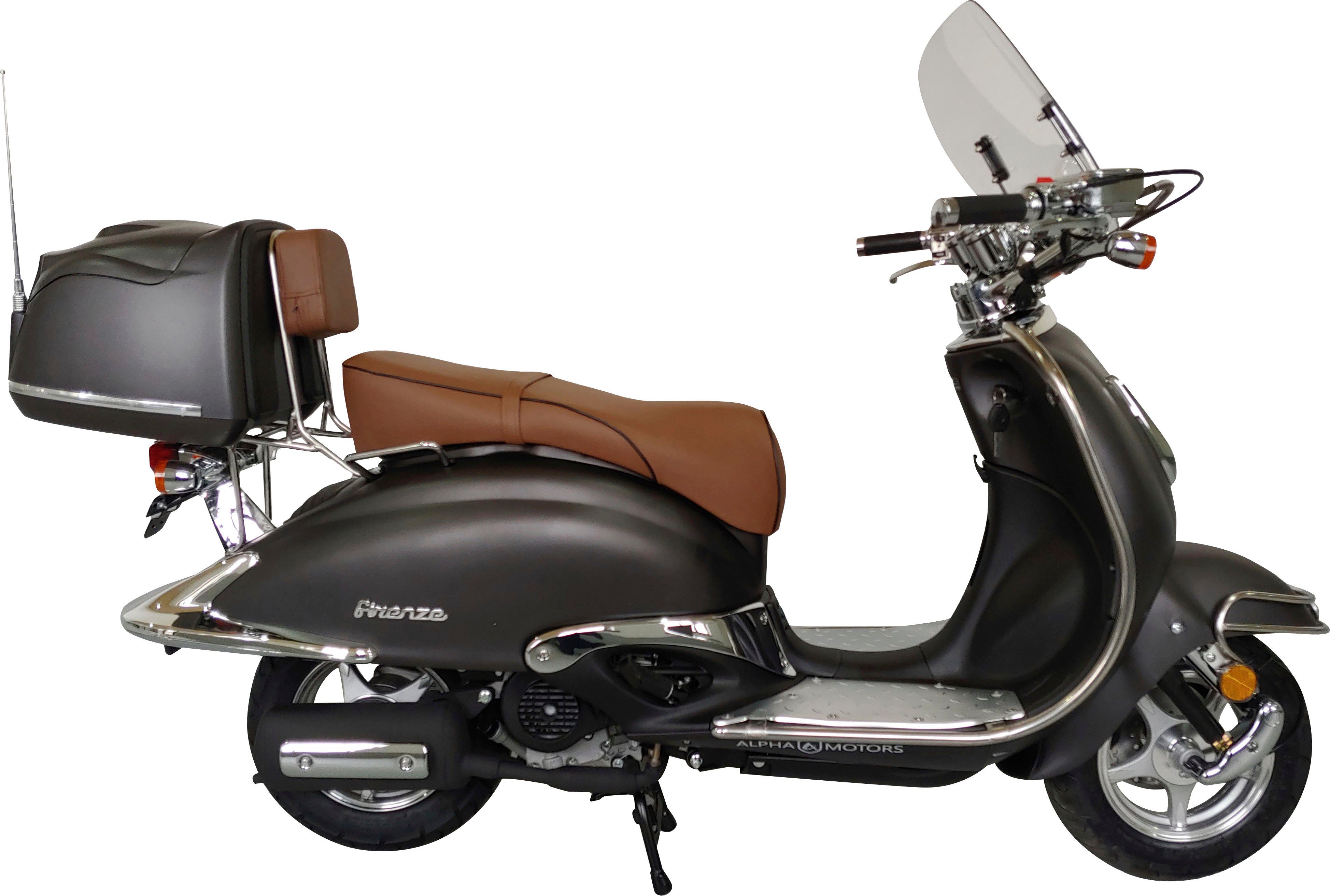 Alpha Motors Motorroller ccm, 5 45 Firenze 50 km/h, | Euro mattschwarz Limited, braun
