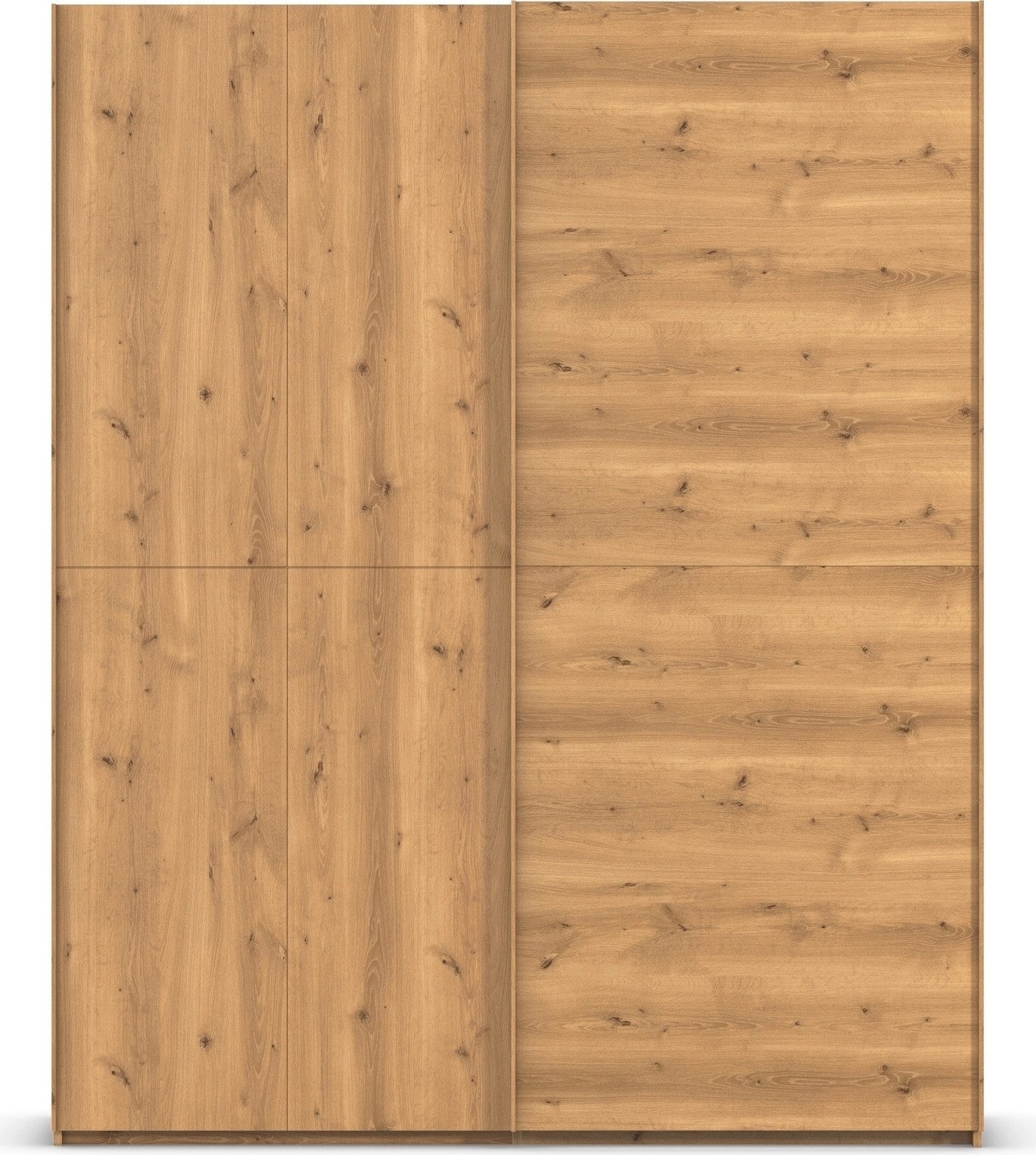 rauch Schwebetürenschrank Kleiderschrank Schrank Garderobe Schlafzimmerschrank SCALE-WOOD senkrecht geteilte Türen in robuster massiver Asteiche MADE IN GERMANY