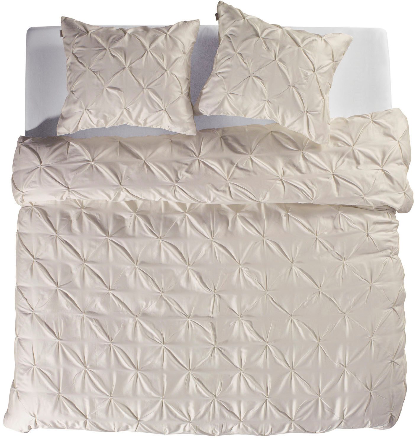 YELLOW Bettwäsche Nova, Mako-Satin, 2 teilig, Rautenmuster, 100% Baumwolle ab 135x200 cm.