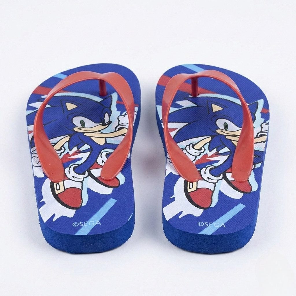 Sonic The Hedgehog Sonic The Hedgehog Flip Flops Kinder Sandalen Latschen Gr. 28-35 Zehentrenner