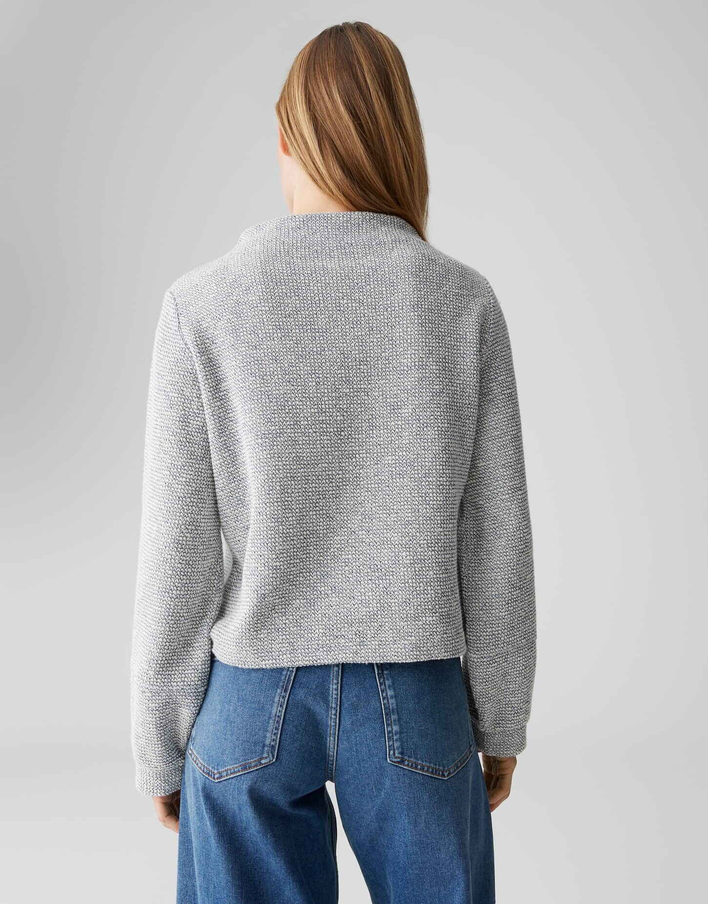 OPUS Sweatshirt GLIMSA Regular mit zweifarbiger Strickoptik lockere Passform, weicher Griff