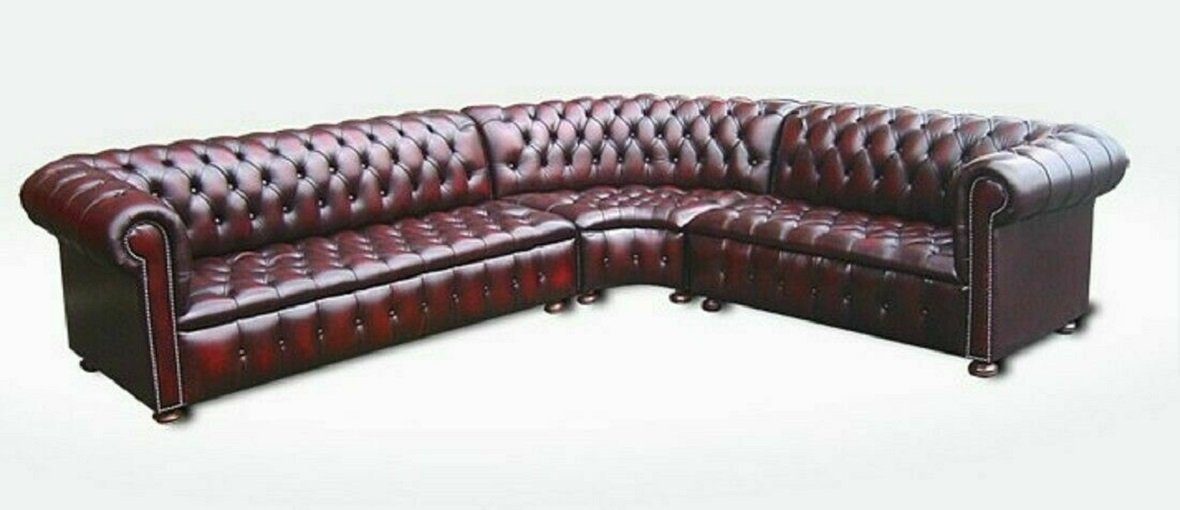 JVmoebel Ecksofa Ecksofa Kirsche Ledersofa Polster Eck Couch Garnitur, Made in Europe
