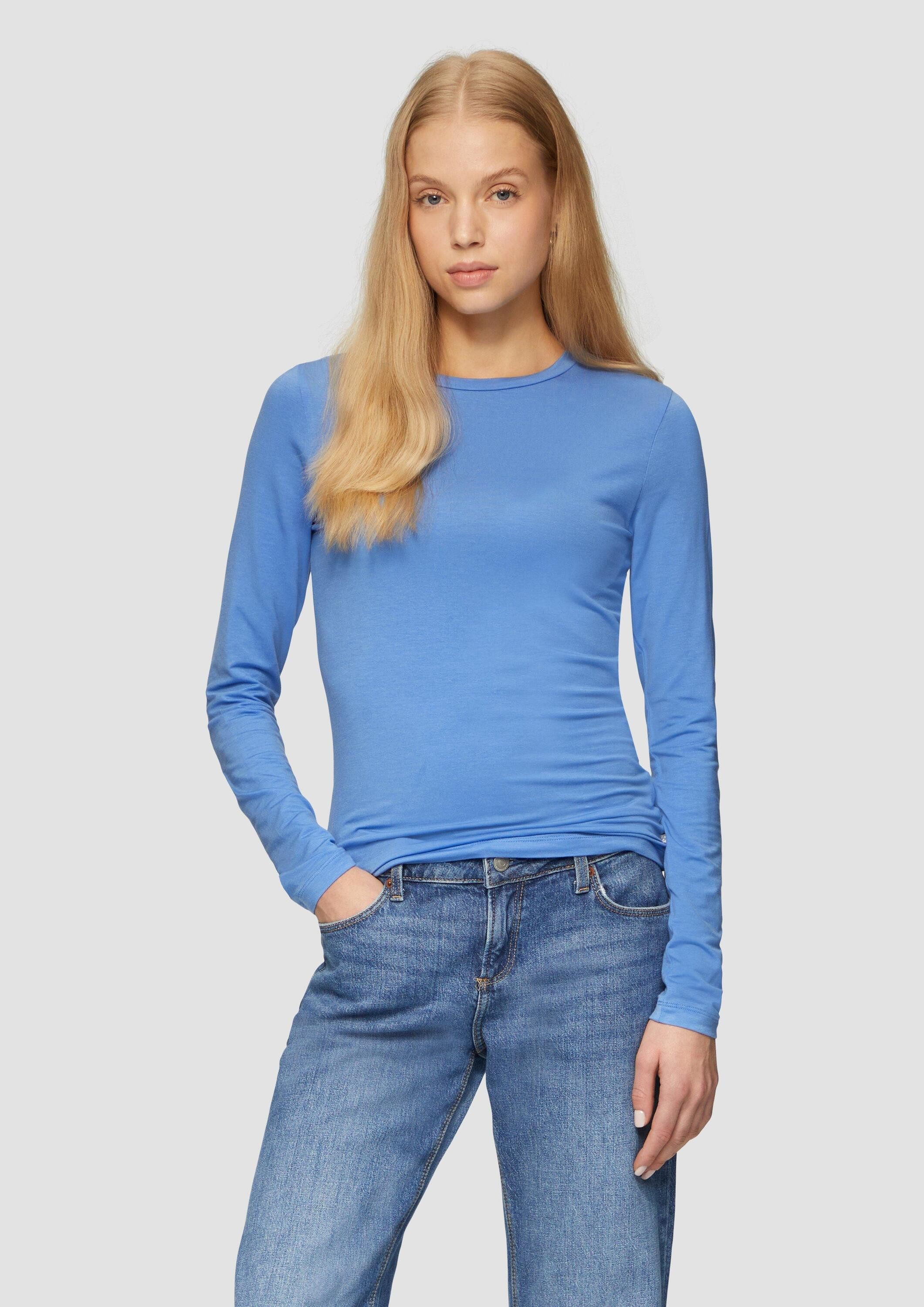 QS Langarmshirt T-Shirt Weiches Longsleeve aus Lyocellmix günstig online kaufen