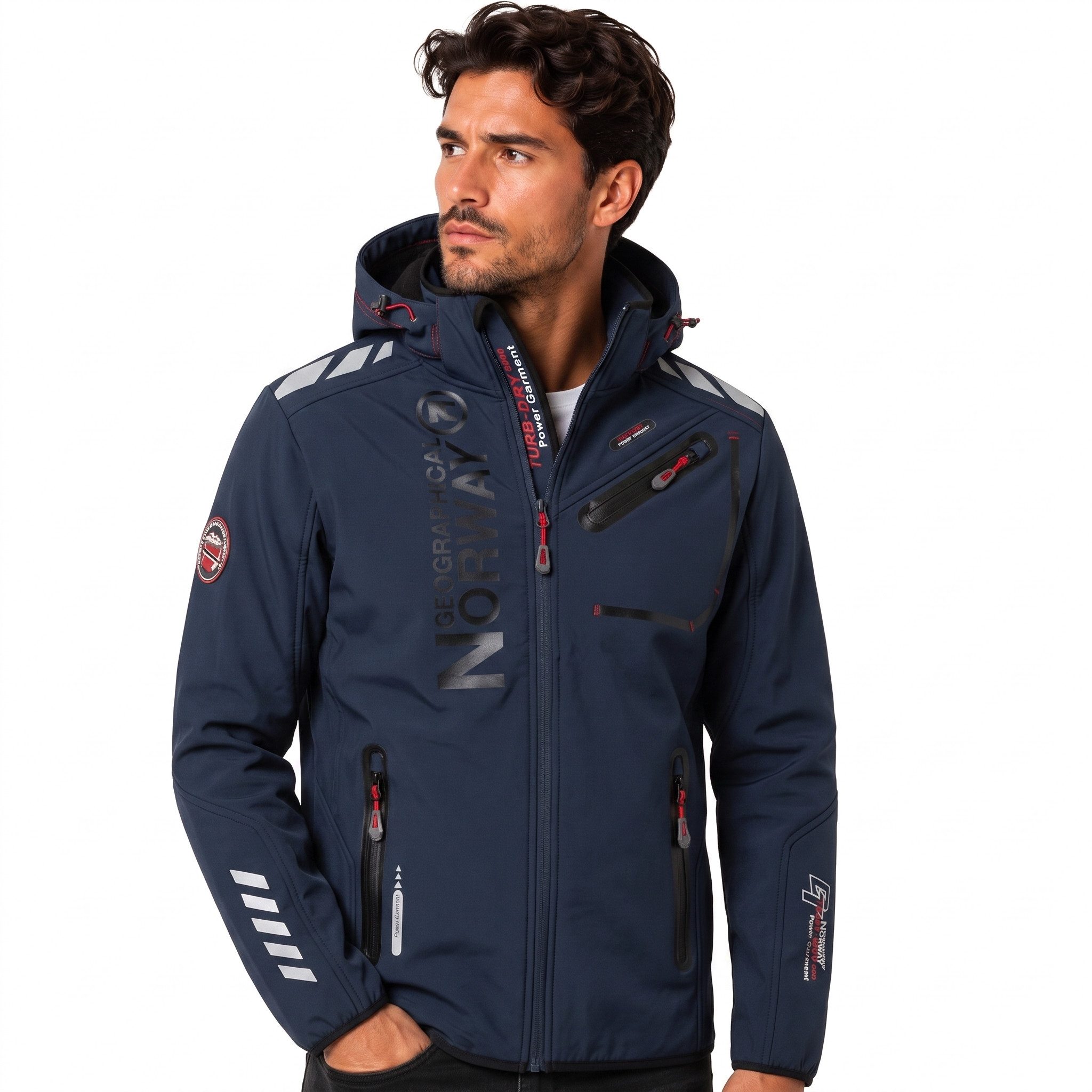 Geographical Norway Softshelljacke Softshelljacke Herren mit abnehmbarer Kapuze, (Packung, 1-St) Übergangsjacke S–7XL