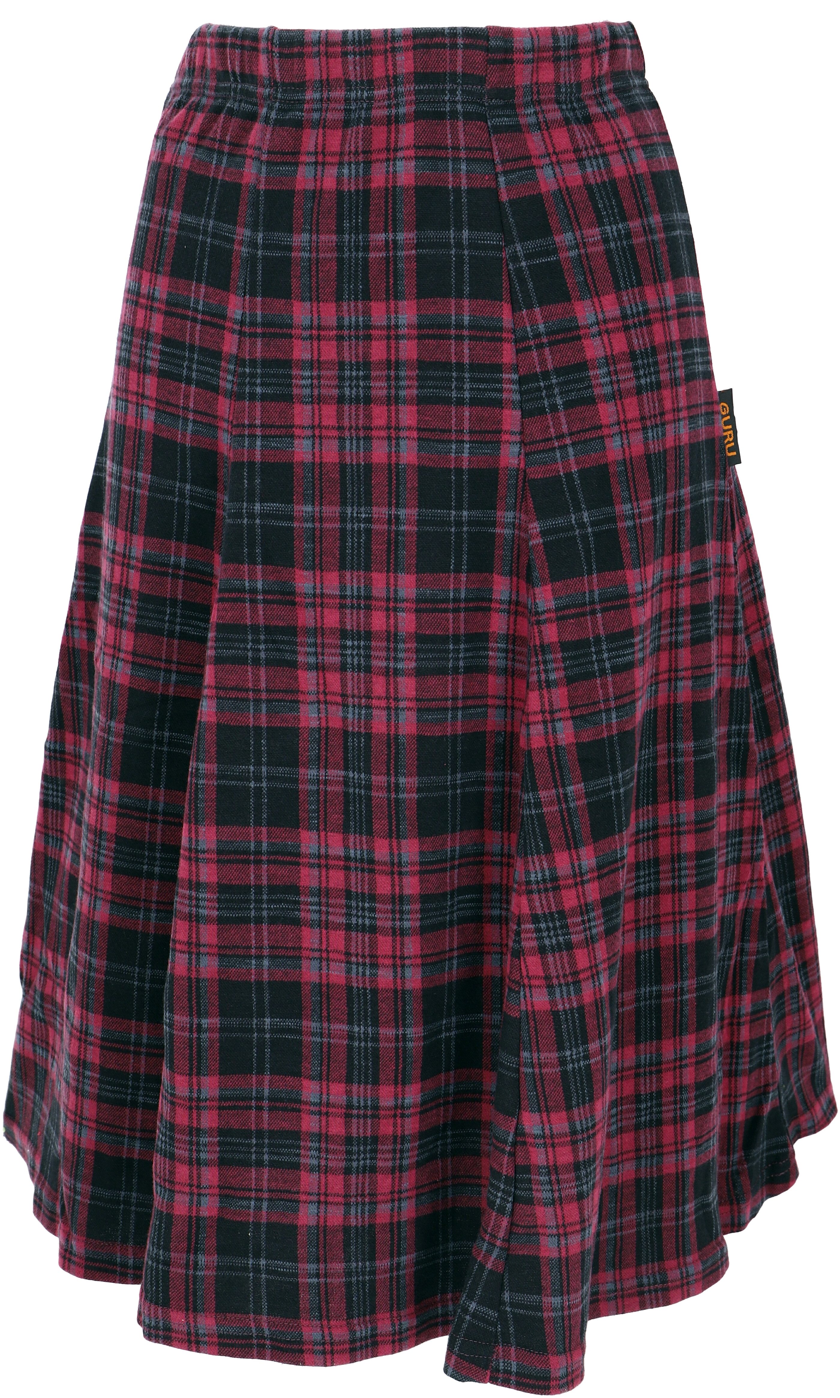 Guru-Shop Minirock Rock aus Bio-Baumwolle, Jacquard Rock - rot/karo Ethno S günstig online kaufen