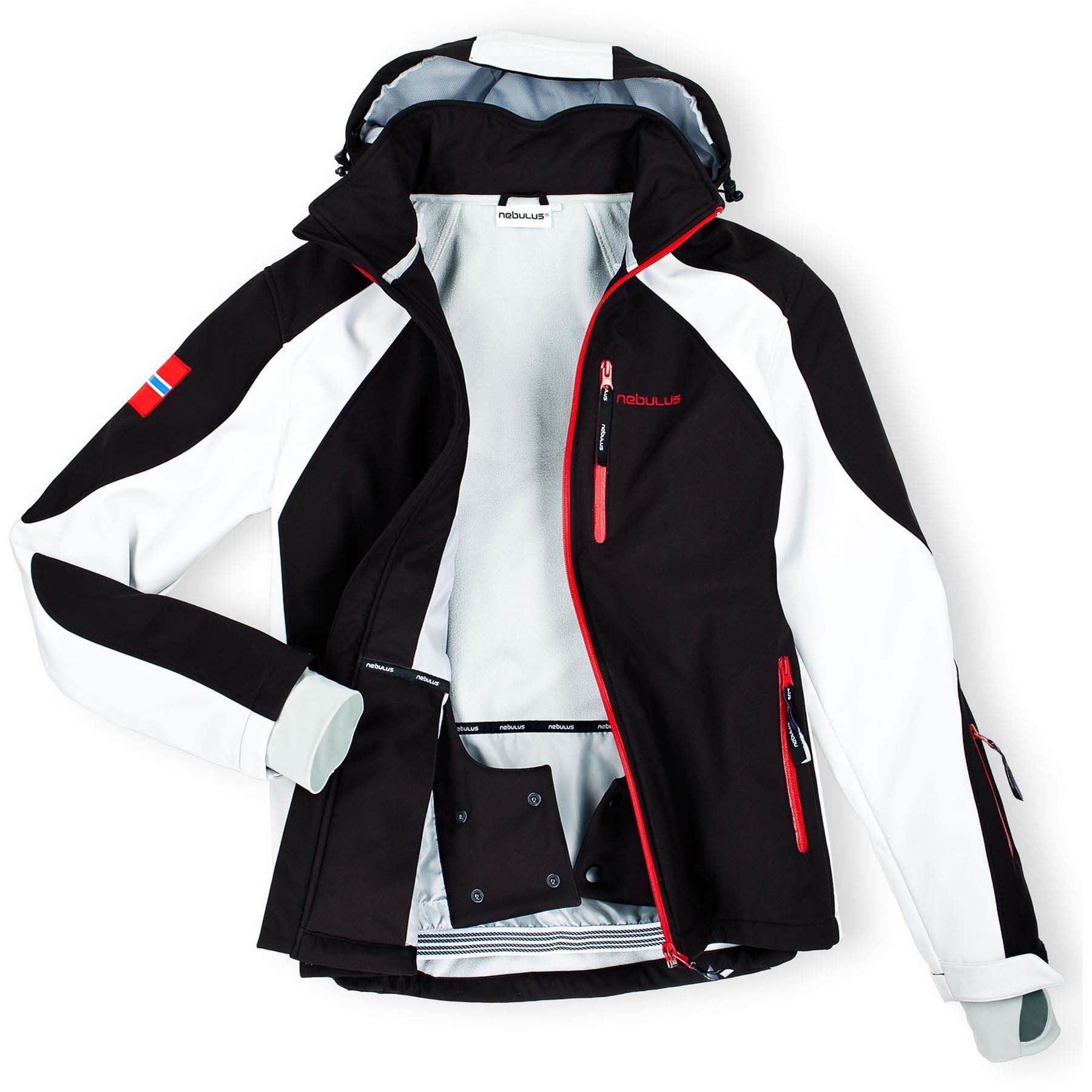 Nebulus Skijacke ROCKSHELL, Q300 - Herren, schwarz-weiß, L