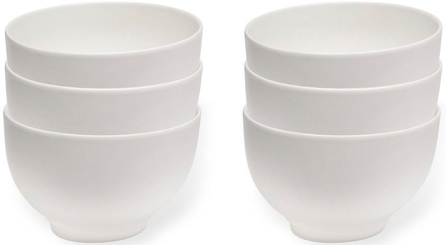 vivo Villeroy & Boch Group Müslischüssel Basic White, Porzellan, (Set, 6-tlg), Premium-Qualität, Made in Germany