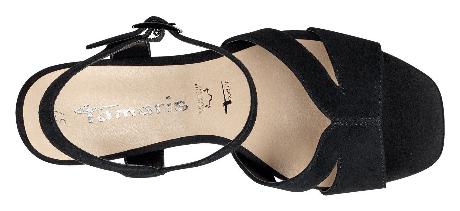 High-Heel-Sandalette schwarz mit Tamaris ANTIshokk-Absatz