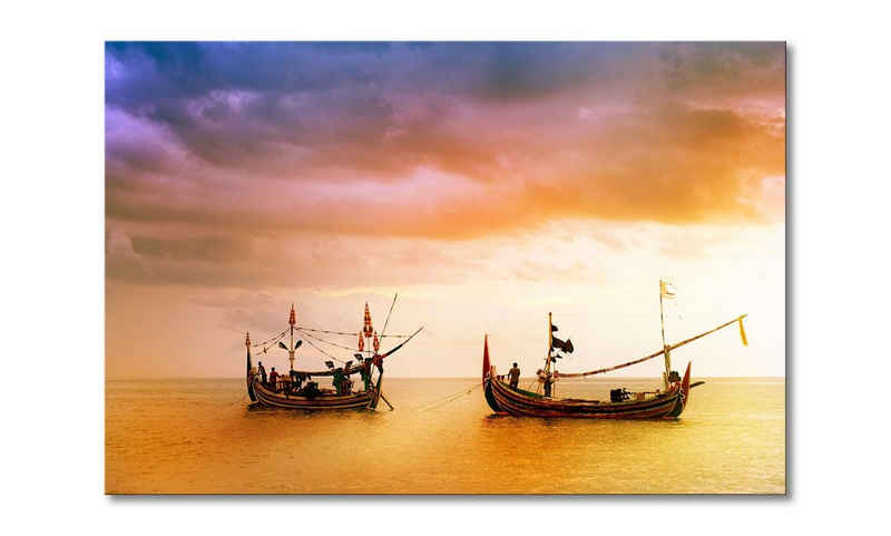 WandbilderXXL Leinwandbild Fishing Boats, Meer (1 St), Wandbild,in 6 Größen erhältlich