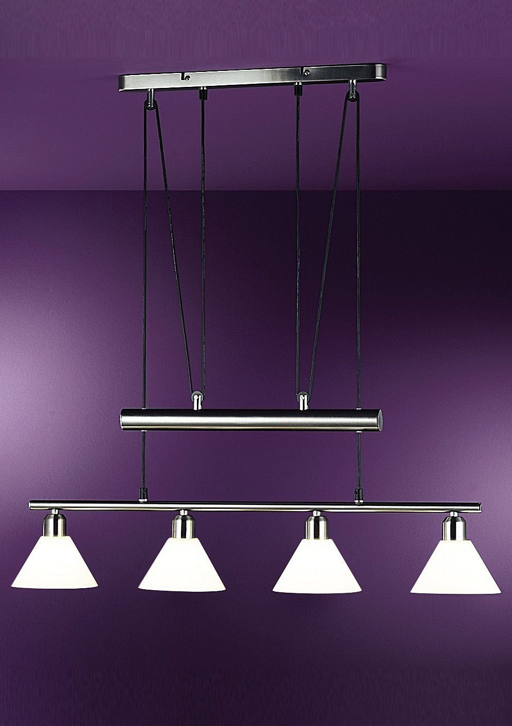 TRIO Leuchten Pendelleuchte Stamina, Seilzugmechanismus, ohne Leuchtmittel, günstig online kaufen